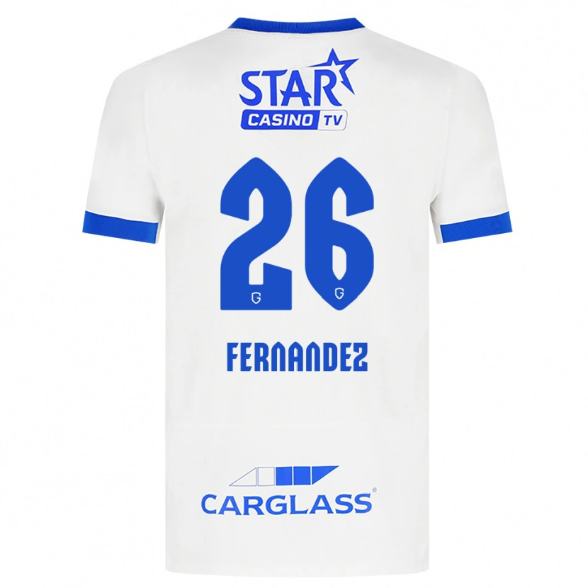 Danxen Heren Elias Gonzalez Fernandez #26 Wit Blauw Uitshirt Uittenue 2026/27 T-Shirt België