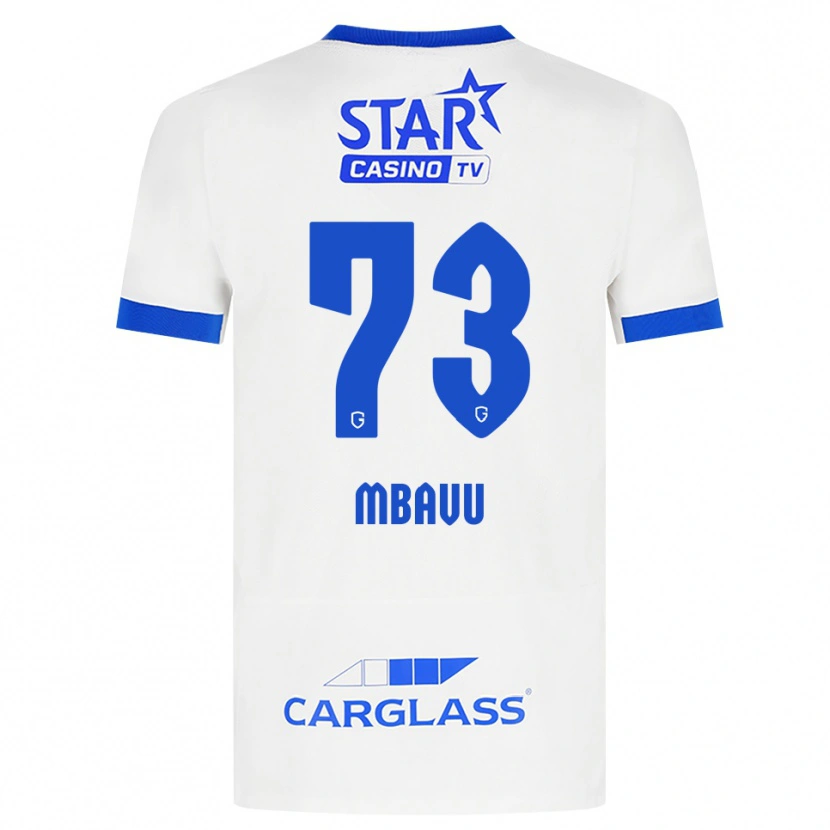 Danxen Heren Elie Mbavu #73 Wit Blauw Uitshirt Uittenue 2026/27 T-Shirt België