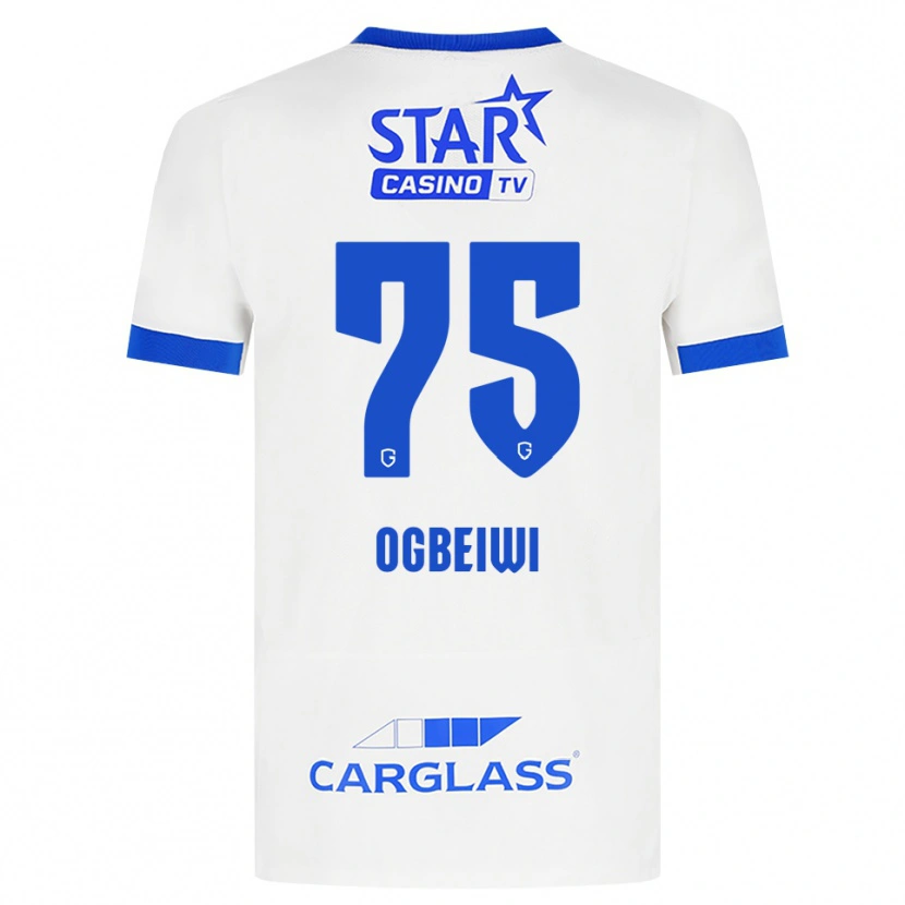 Danxen Heren Precious Ogbeiwi #75 Wit Blauw Uitshirt Uittenue 2026/27 T-Shirt België