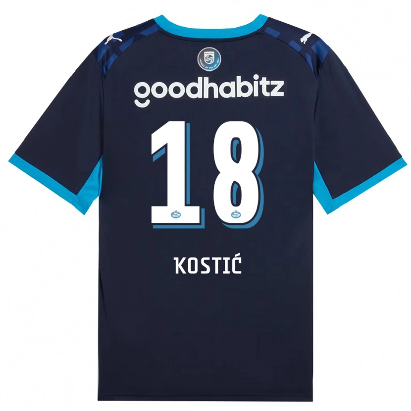 Danxen Heren Filip Kostic #18 Hemelsblauw Koninklijkblauw Thuisshirt Derde Tenue 2026/27 T-Shirt België