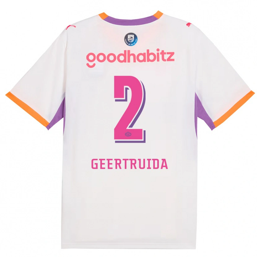 Danxen Heren Lutsharel Geertruida #2 Wit Paars Oranje Uitshirt Uittenue 2026/27 T-Shirt België