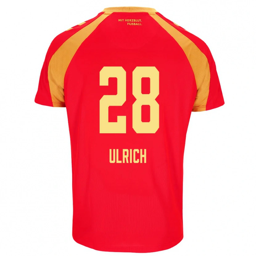 Danxen Heren Laurin Ulrich #28 Rood Oranje Zwart Uitshirt Uittenue 2026/27 T-Shirt België