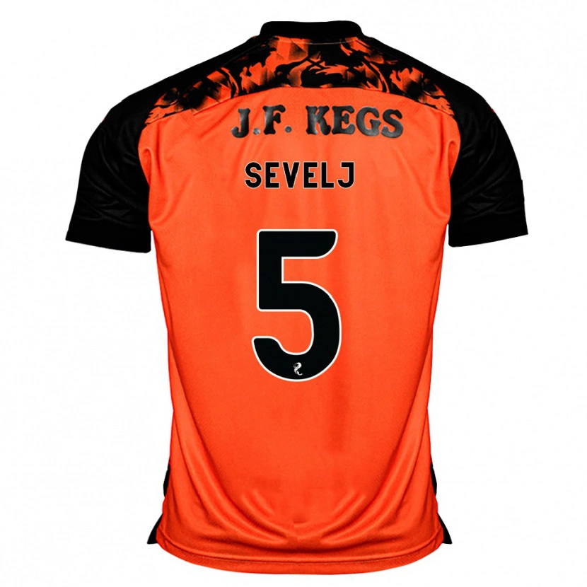 Danxen Dames Vicko Sevelj #5 Oranje Zwart Wit Thuisshirt Thuistenue 2026/27 T-Shirt België
