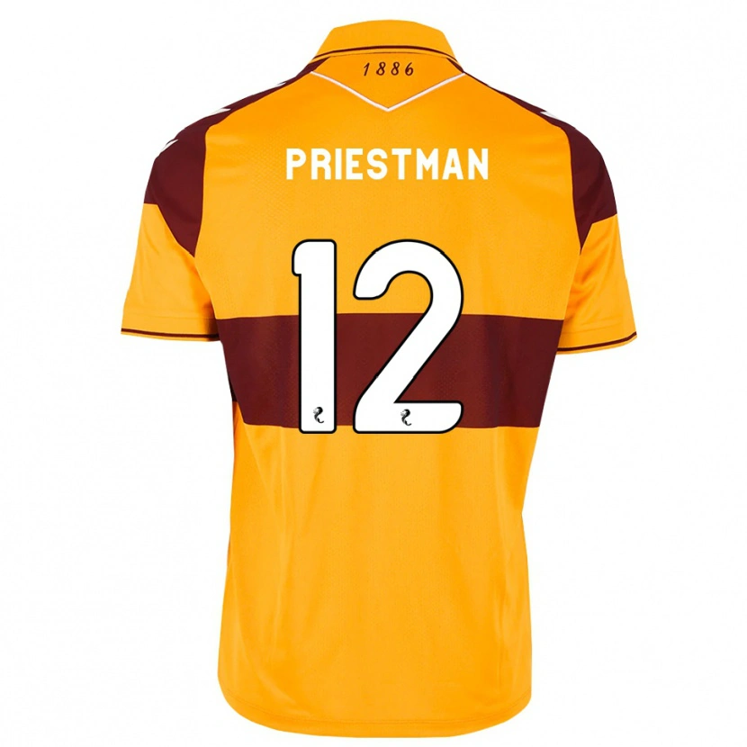 Danxen Dames Oscar Priestman #12 Kastanjebruin Oranje Thuisshirt Thuistenue 2026/27 T-Shirt België