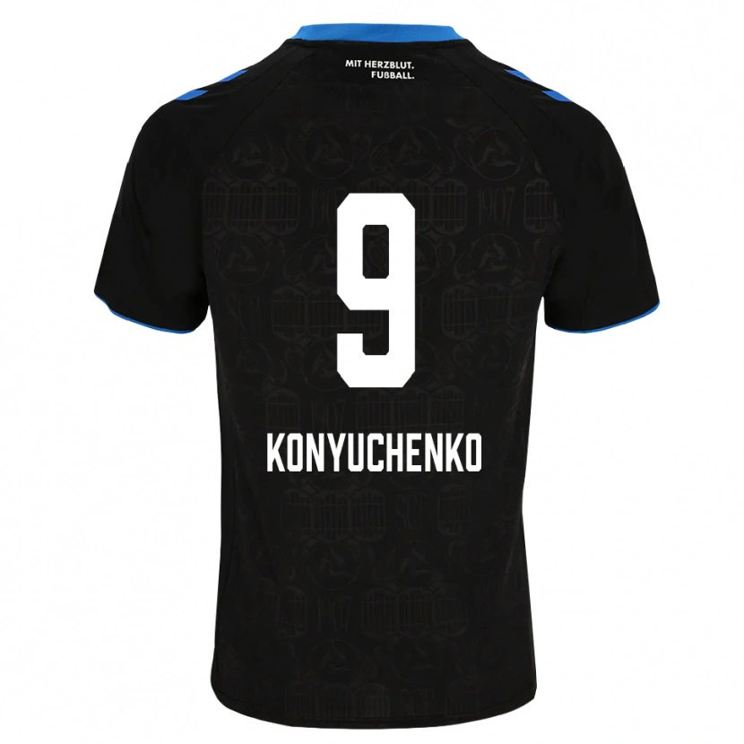 Danxen Dames Yehor Konyuchenko #9 Zwart Wit Rood Thuisshirt Thuistenue 2026/27 T-Shirt België