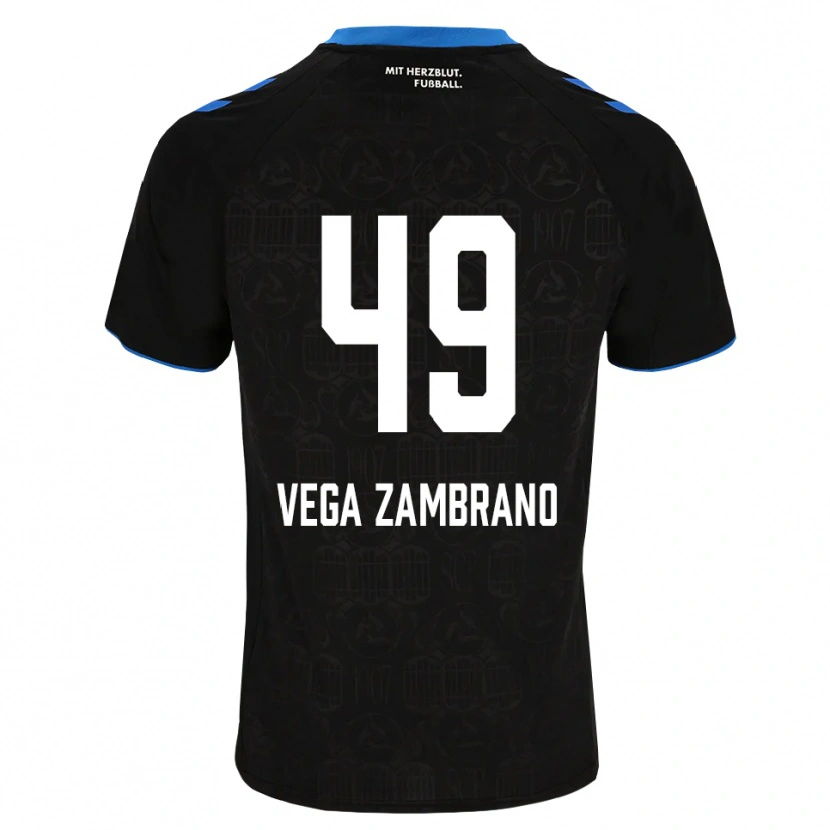Danxen Dames Joel Vega Zambrano #49 Zwart Wit Rood Thuisshirt Thuistenue 2026/27 T-Shirt België