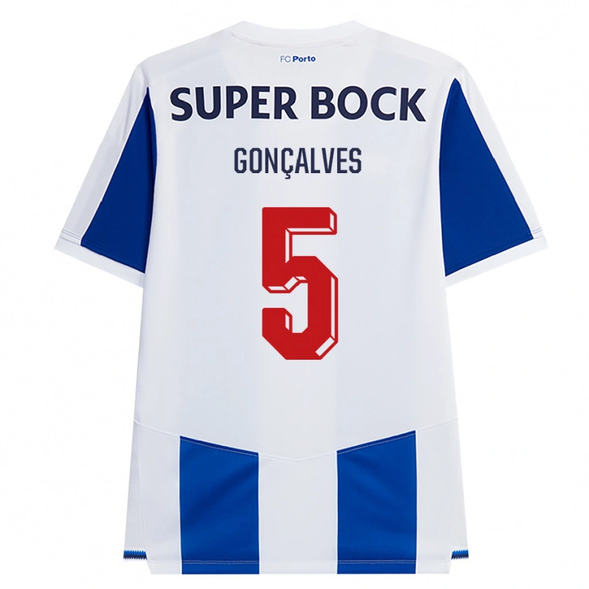Danxen Dames Martim Gonçalves #5 Blauw Wit Rood Thuisshirt Thuistenue 2026/27 T-Shirt België