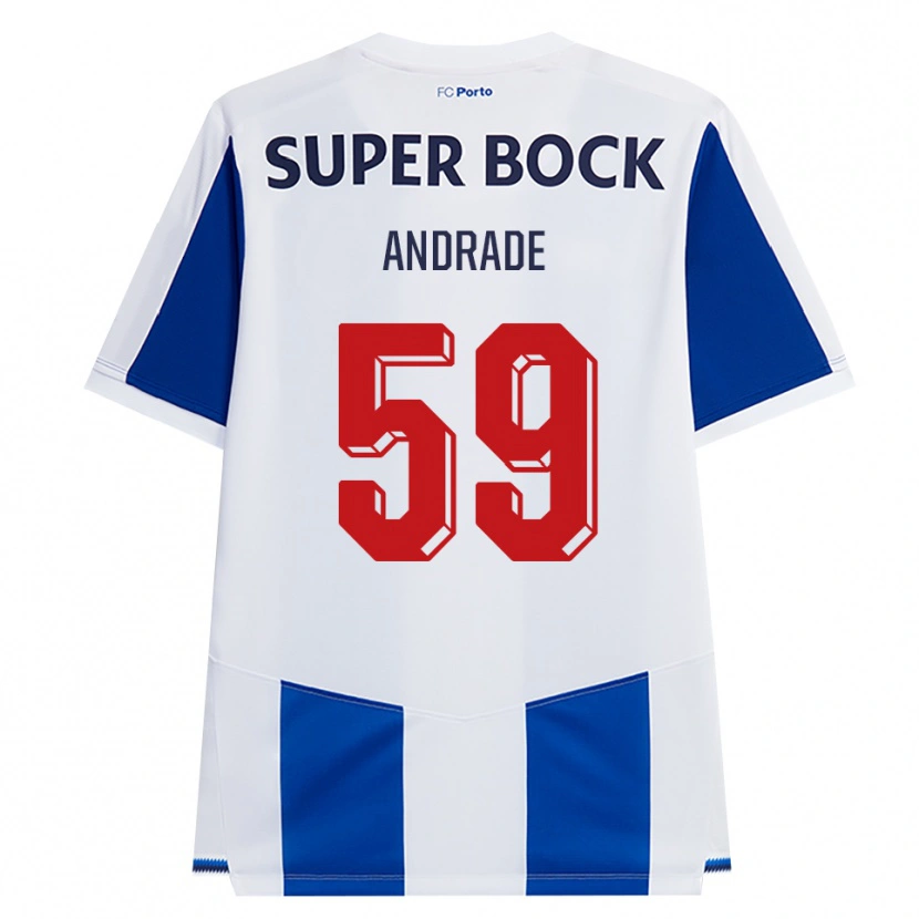Danxen Dames Tiago Andrade #59 Blauw Wit Rood Thuisshirt Thuistenue 2026/27 T-Shirt België
