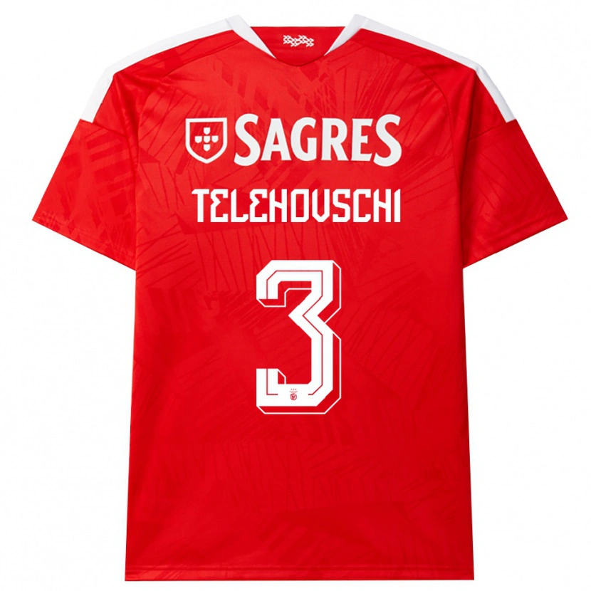 Danxen Dames Dinis Telehovschi #3 Rood Wit Geel Thuisshirt Thuistenue 2026/27 T-Shirt België