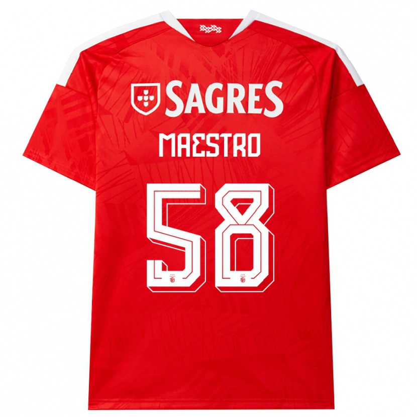 Danxen Dames Maestro #58 Rood Wit Geel Thuisshirt Thuistenue 2026/27 T-Shirt België
