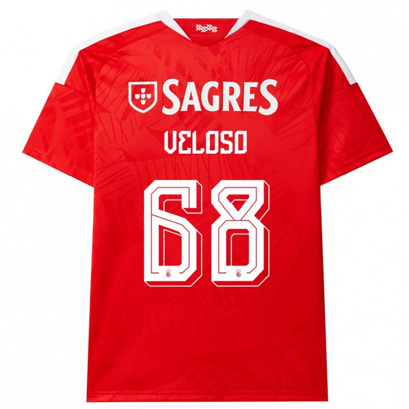 Danxen Dames João Veloso #68 Rood Wit Geel Thuisshirt Thuistenue 2026/27 T-Shirt België