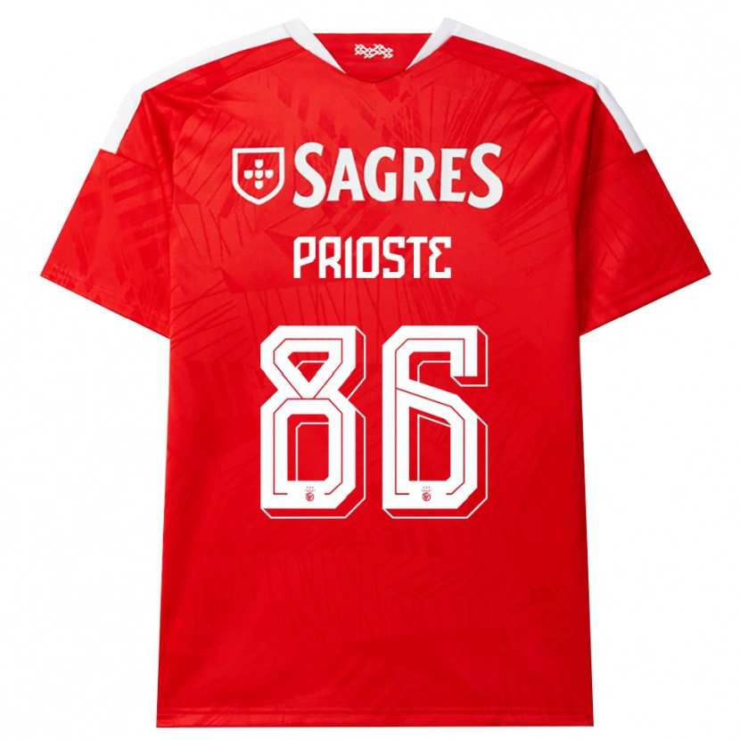 Danxen Dames Diogo Prioste #86 Rood Wit Geel Thuisshirt Thuistenue 2026/27 T-Shirt België