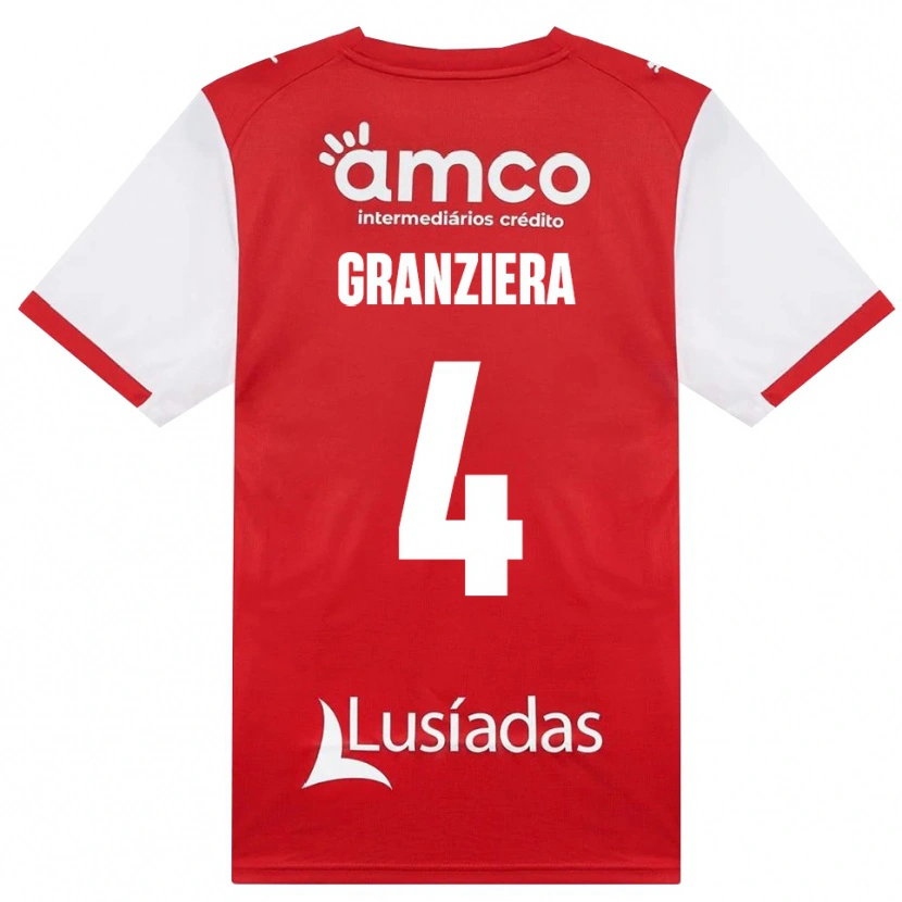 Danxen Dames Emanuele Granziera #4 Wit Rood Zwart Thuisshirt Thuistenue 2026/27 T-Shirt België