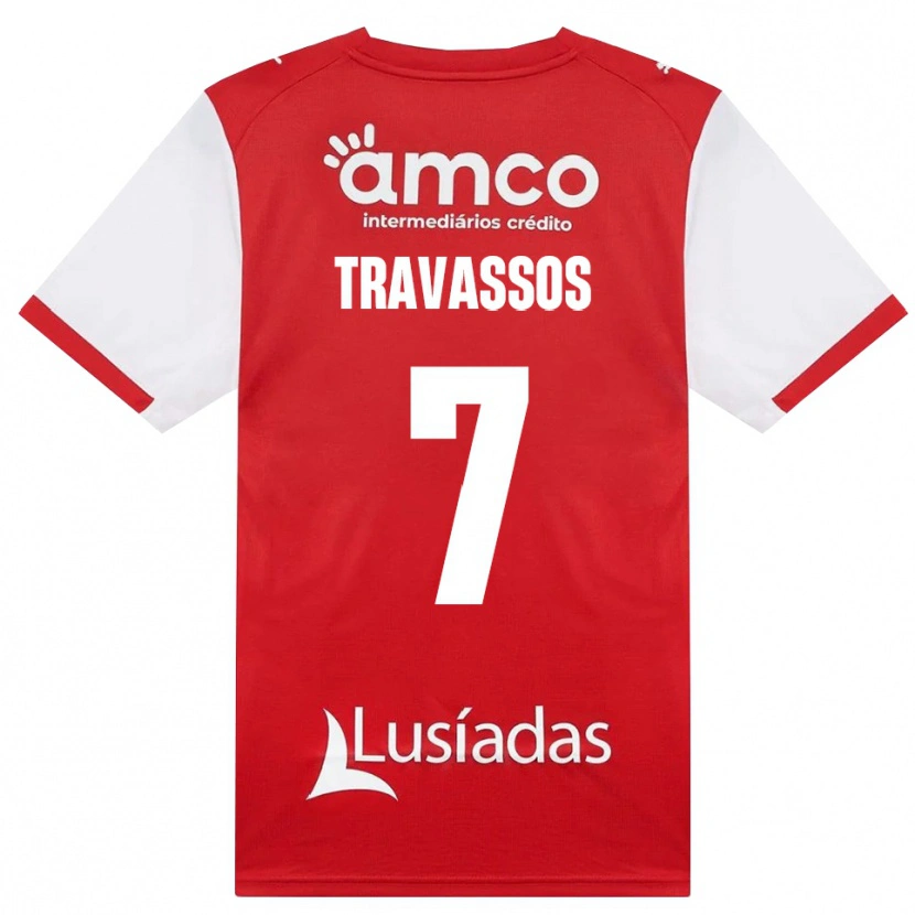 Danxen Dames Diogo Travassos #7 Wit Rood Zwart Thuisshirt Thuistenue 2026/27 T-Shirt België