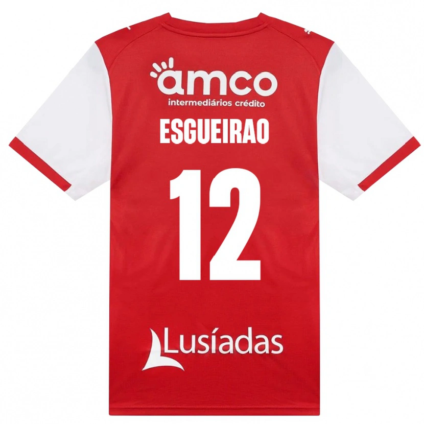 Danxen Dames Íris Esgueirão #12 Wit Rood Zwart Thuisshirt Thuistenue 2026/27 T-Shirt België