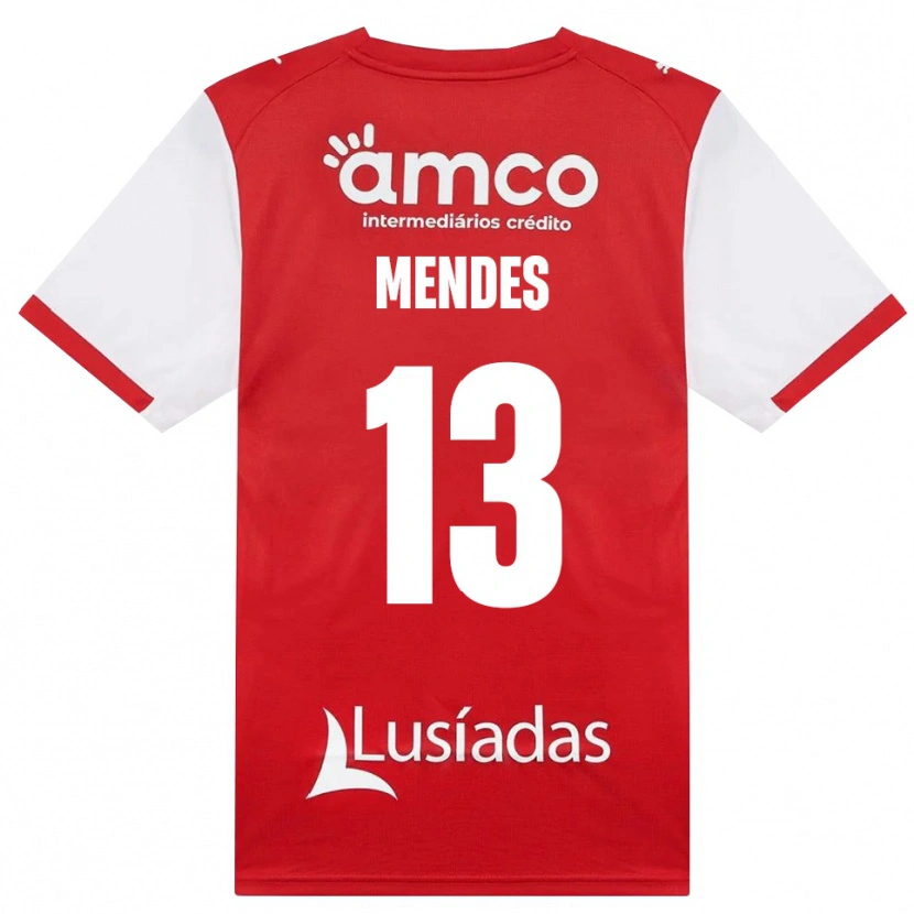 Danxen Dames Emmanuel Mendes #13 Wit Rood Zwart Thuisshirt Thuistenue 2026/27 T-Shirt België