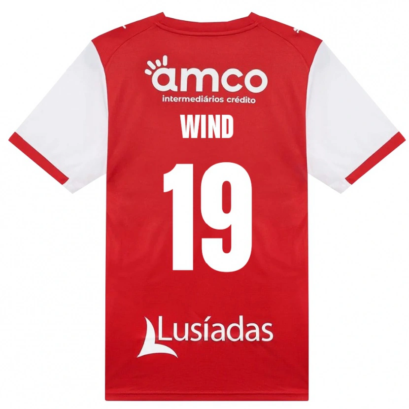 Danxen Dames Jonas Wind #19 Wit Rood Zwart Thuisshirt Thuistenue 2026/27 T-Shirt België