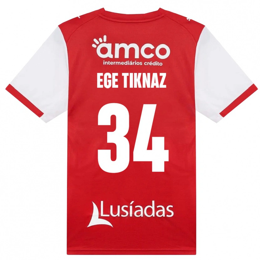 Danxen Dames Demir Ege Tıknaz #34 Wit Rood Zwart Thuisshirt Thuistenue 2026/27 T-Shirt België
