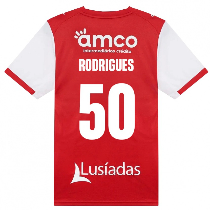 Danxen Dames Diego Rodrigues #50 Wit Rood Zwart Thuisshirt Thuistenue 2026/27 T-Shirt België