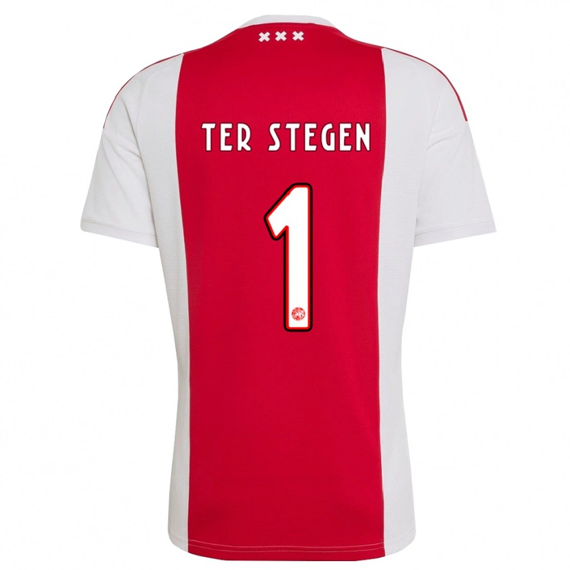 Danxen Dames Marc-André Ter Stegen #1 Rood Wit Geel Thuisshirt Thuistenue 2026/27 T-Shirt België