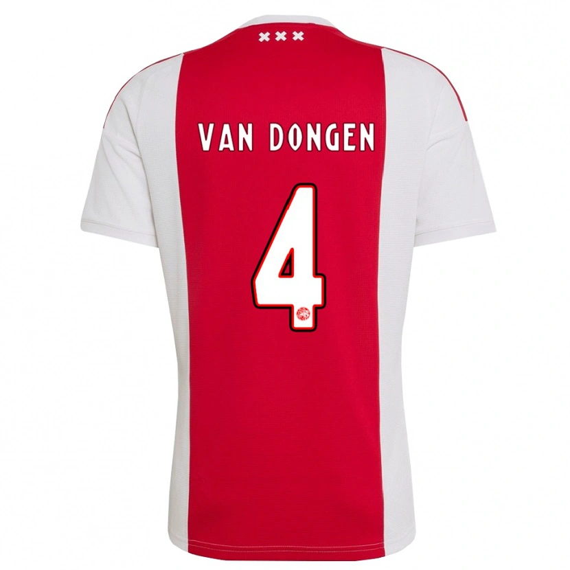 Danxen Dames Bram Van Dongen #4 Rood Wit Geel Thuisshirt Thuistenue 2026/27 T-Shirt België