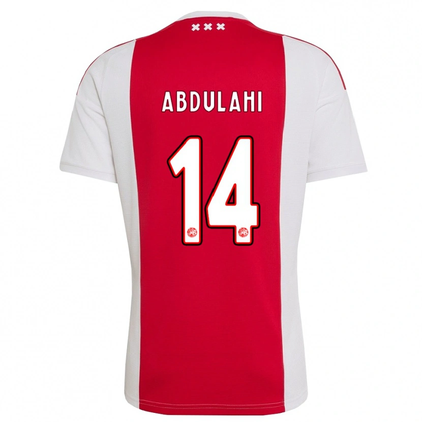 Danxen Dames Liban Abdulahi #14 Rood Wit Geel Thuisshirt Thuistenue 2026/27 T-Shirt België