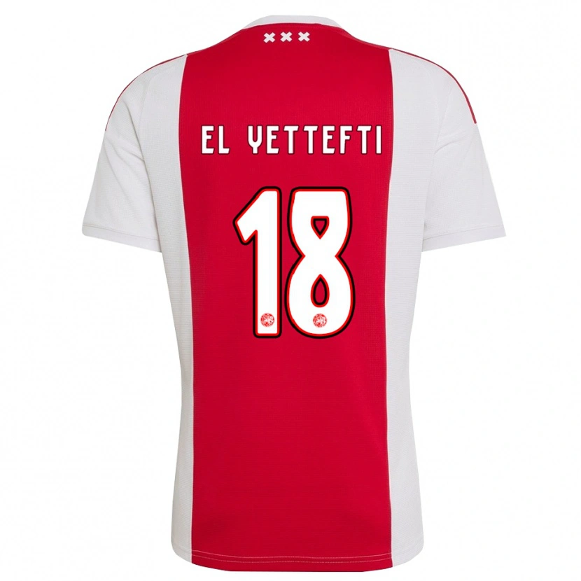 Danxen Dames Adil Amghar El Yettefti #18 Rood Wit Geel Thuisshirt Thuistenue 2026/27 T-Shirt België