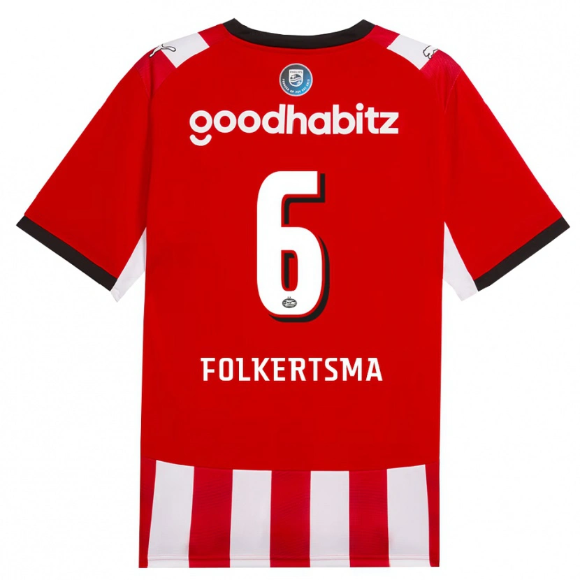 Danxen Dames Sisca Folkertsma #6 Rood Wit Zwart Thuisshirt Thuistenue 2026/27 T-Shirt België