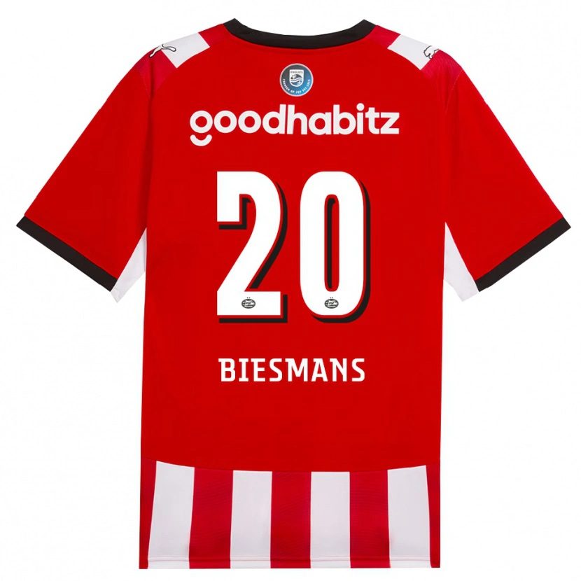 Danxen Dames Julie Biesmans #20 Rood Wit Zwart Thuisshirt Thuistenue 2026/27 T-Shirt België