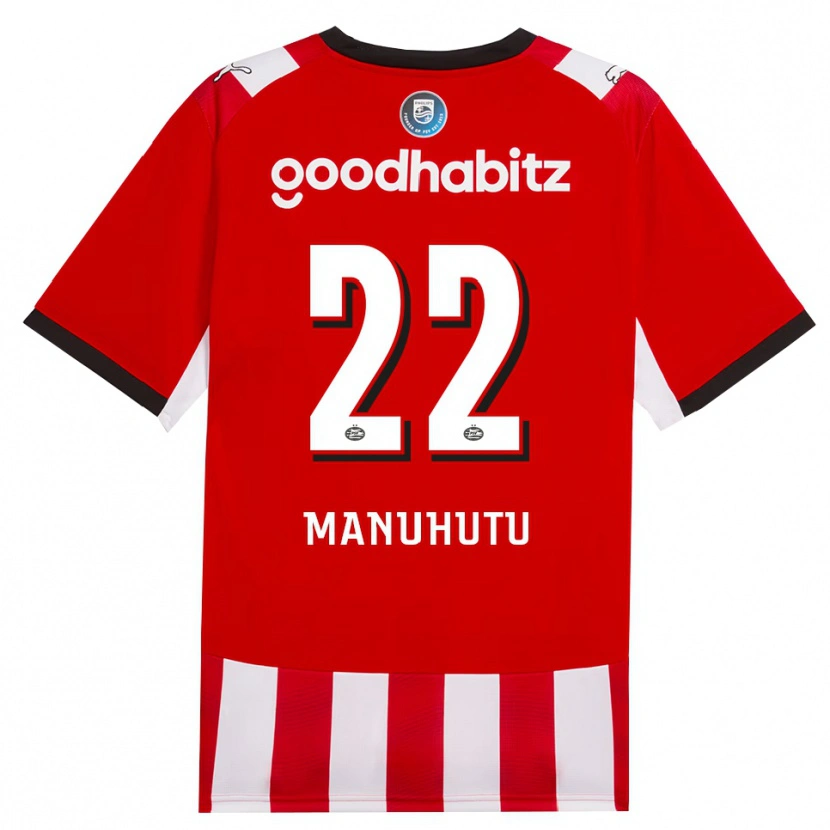 Danxen Dames Rivas Manuhutu #22 Rood Wit Zwart Thuisshirt Thuistenue 2026/27 T-Shirt België