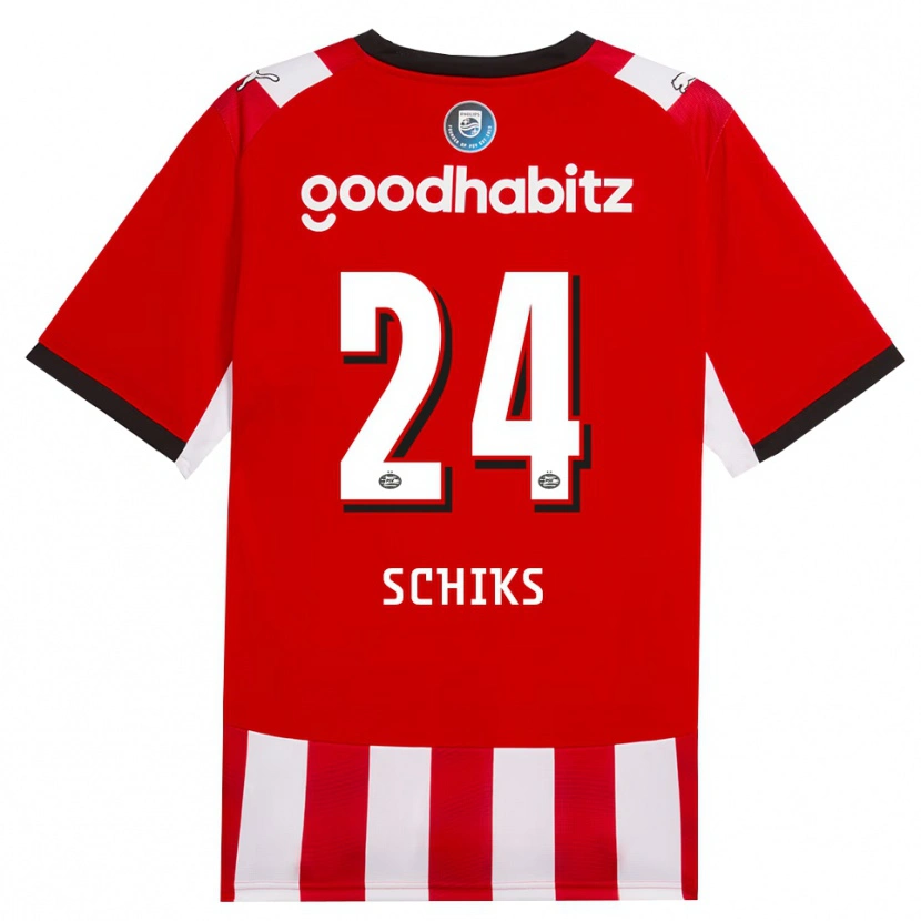 Danxen Dames Niek Schiks #24 Rood Wit Zwart Thuisshirt Thuistenue 2026/27 T-Shirt België