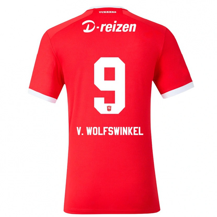 Danxen Dames Ricky Van Wolfswinkel #9 Rood Wit Thuisshirt Thuistenue 2026/27 T-Shirt België