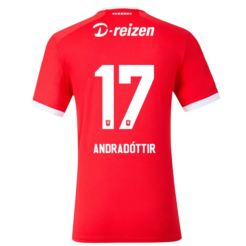Danxen Dames Amanda Andradóttir #17 Rood Wit Thuisshirt Thuistenue 2026/27 T-Shirt België
