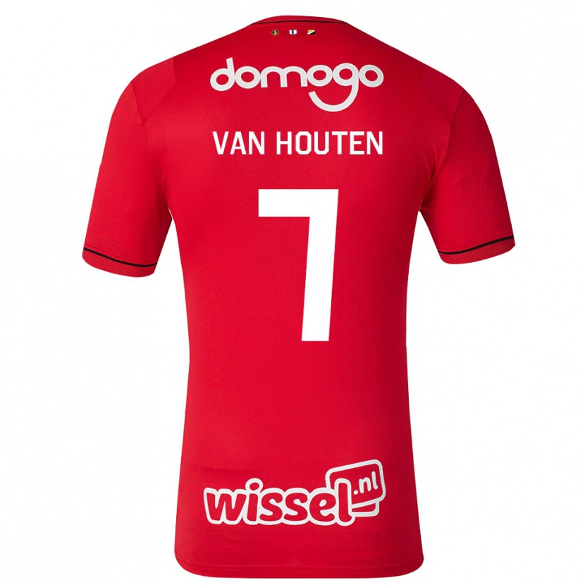 Danxen Dames Dylan Van Houten #7 Rood Wit Zwart Thuisshirt Thuistenue 2026/27 T-Shirt België