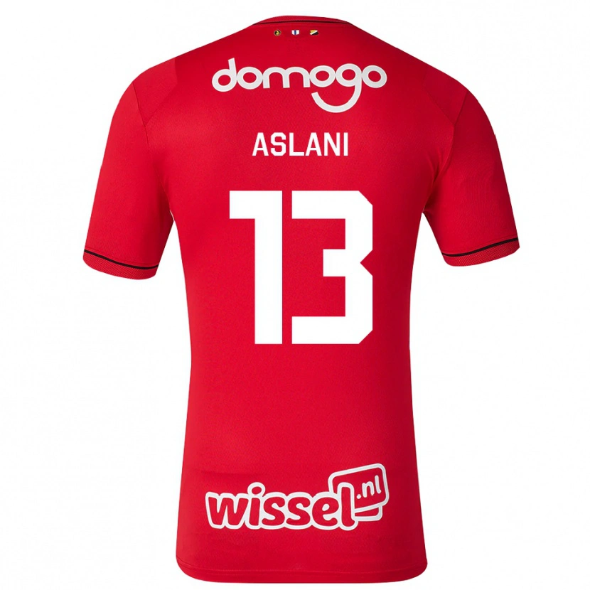 Danxen Dames Abdullah Aslani #13 Rood Wit Zwart Thuisshirt Thuistenue 2026/27 T-Shirt België