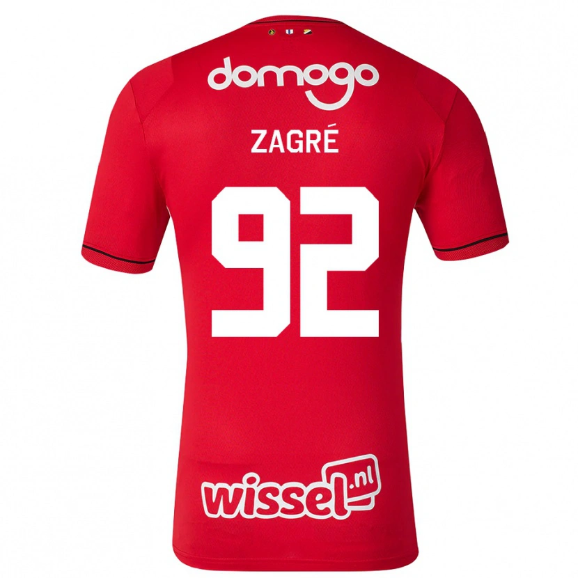 Danxen Dames Arthur Zagré #92 Rood Wit Zwart Thuisshirt Thuistenue 2026/27 T-Shirt België