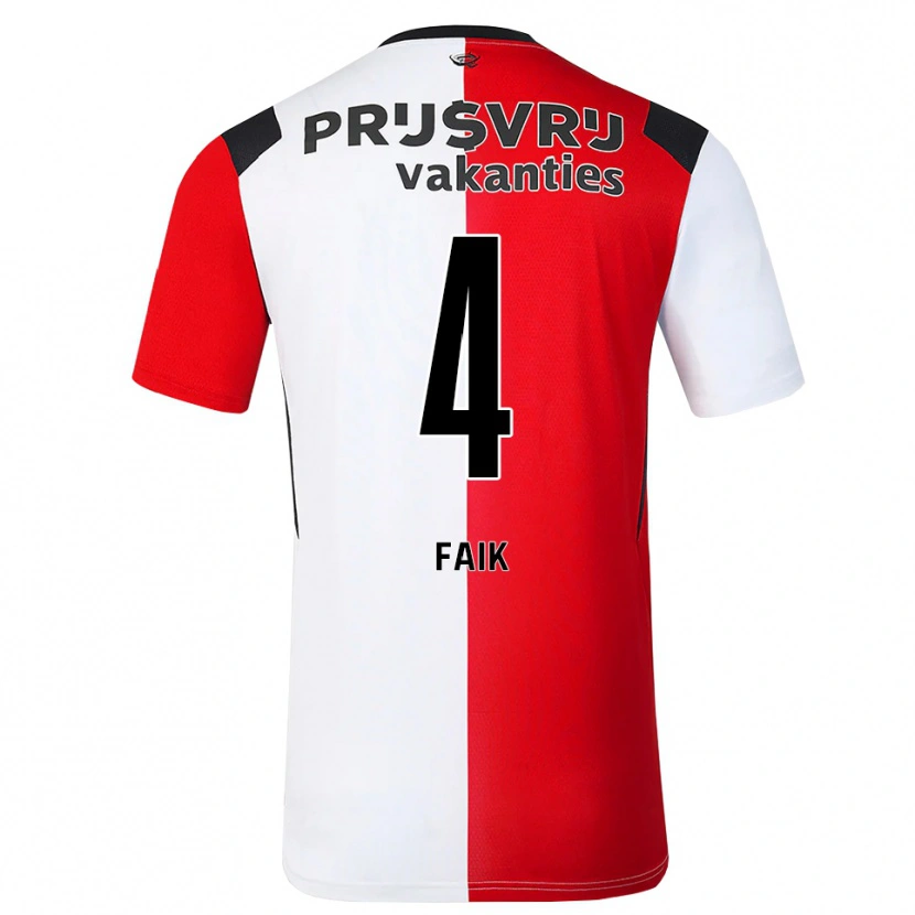 Danxen Dames Ibrahim Faik #4 Rood Wit Zwart Thuisshirt Thuistenue 2026/27 T-Shirt België
