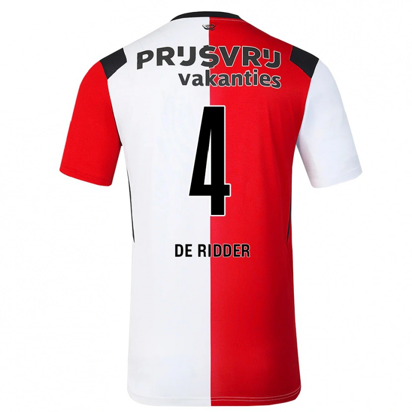 Danxen Dames Robine De Ridder #4 Rood Wit Zwart Thuisshirt Thuistenue 2026/27 T-Shirt België