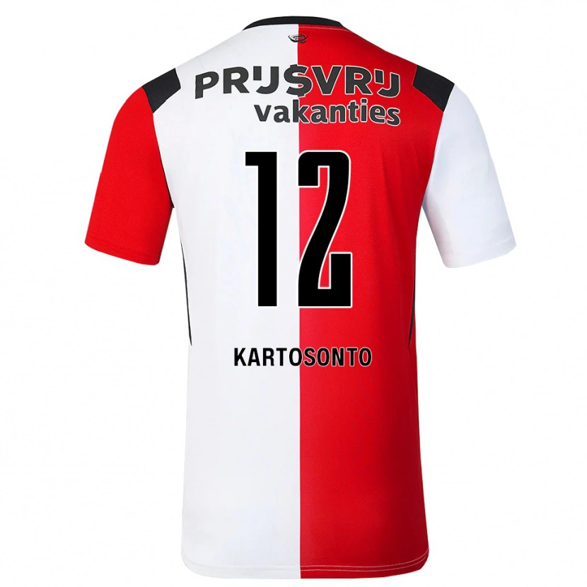 Danxen Dames Sirano Kartosonto #12 Rood Wit Zwart Thuisshirt Thuistenue 2026/27 T-Shirt België