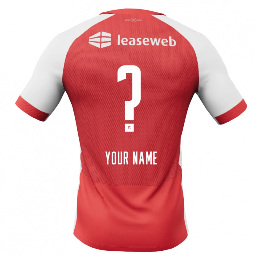 Danxen Dames Uw Naam #0 Rood Wit Zwart Thuisshirt Thuistenue 2026/27 T-Shirt België