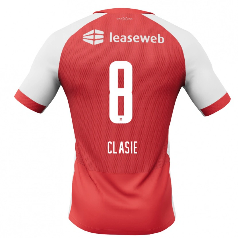 Danxen Dames Jordy Clasie #8 Rood Wit Zwart Thuisshirt Thuistenue 2026/27 T-Shirt België