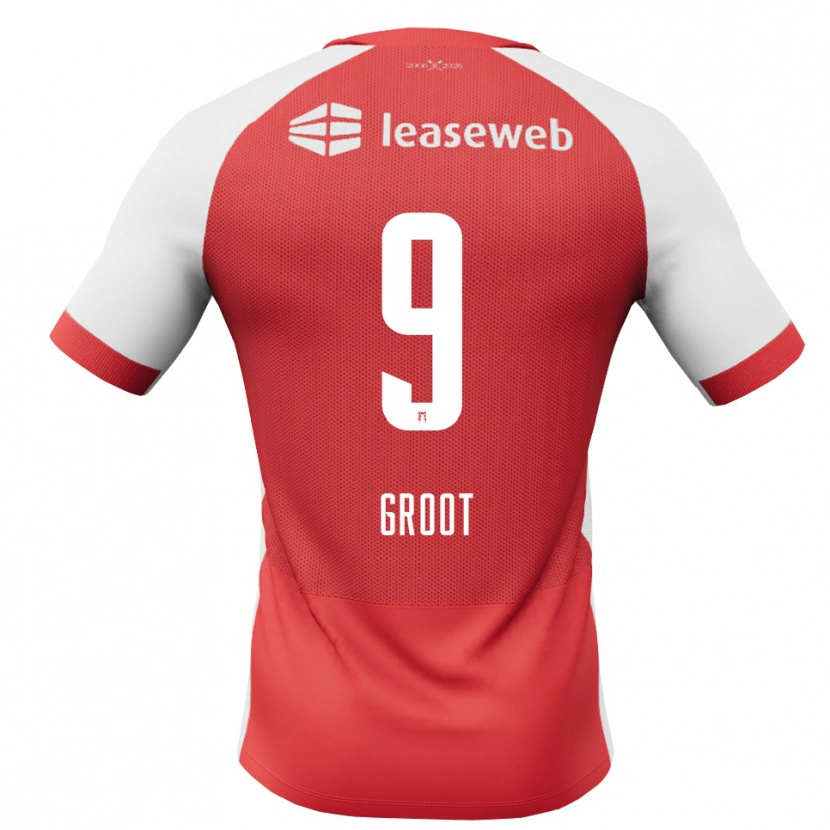 Danxen Dames Gijs Groot #9 Rood Wit Zwart Thuisshirt Thuistenue 2026/27 T-Shirt België