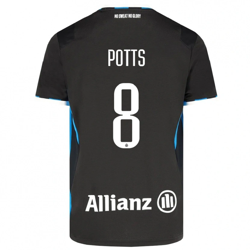 Danxen Dames Freddie Potts #8 Zwart Rood Blauw Thuisshirt Thuistenue 2026/27 T-Shirt België