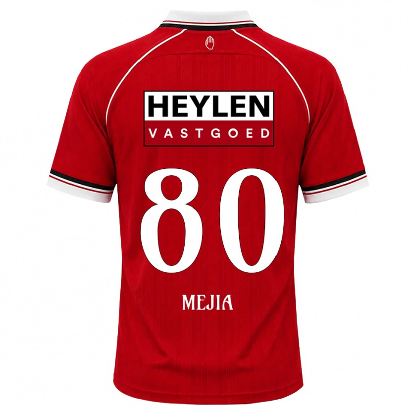 Danxen Dames Carlos Mejia #80 Rood Wit Zwart Thuisshirt Thuistenue 2026/27 T-Shirt België