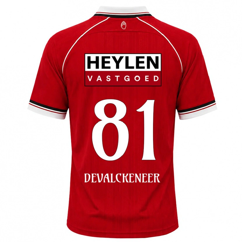 Danxen Dames Niels Devalckeneer #81 Rood Wit Zwart Thuisshirt Thuistenue 2026/27 T-Shirt België