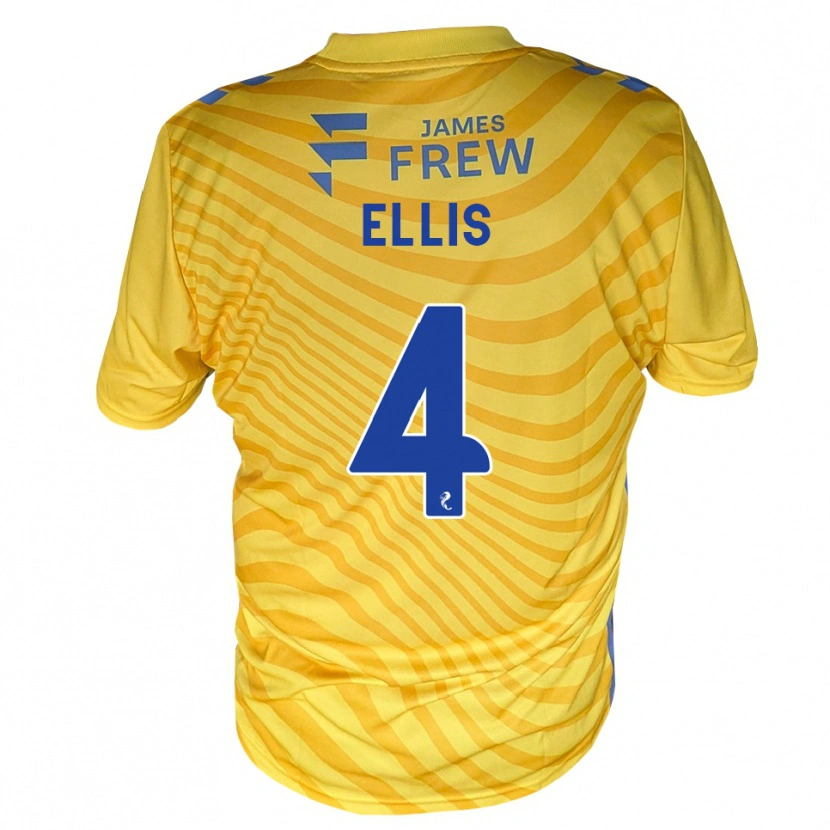 Danxen Dames Ruari Ellis #4 Koningsblauw Geel Uitshirt Uittenue 2026/27 T-Shirt België
