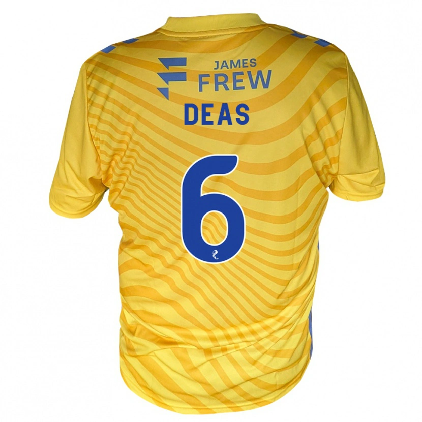 Danxen Dames Robbie Deas #6 Koningsblauw Geel Uitshirt Uittenue 2026/27 T-Shirt België