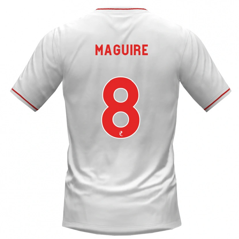 Danxen Dames Ciaran Maguire #8 Wit Rood Uitshirt Uittenue 2026/27 T-Shirt België