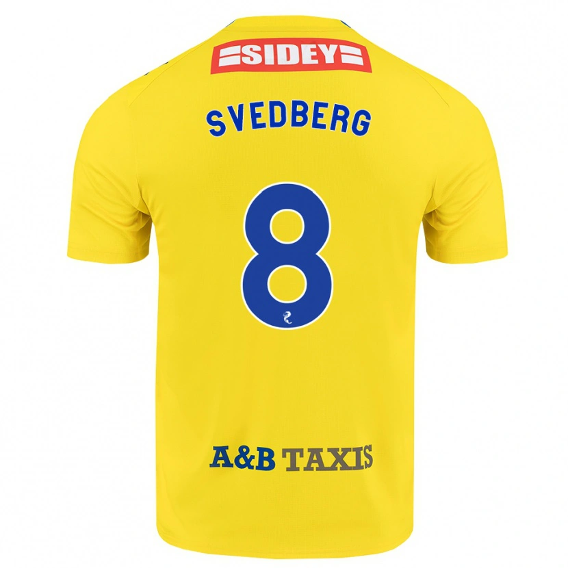 Danxen Dames Jonathan Svedberg #8 Geel Blauw Zwart Uitshirt Uittenue 2026/27 T-Shirt België