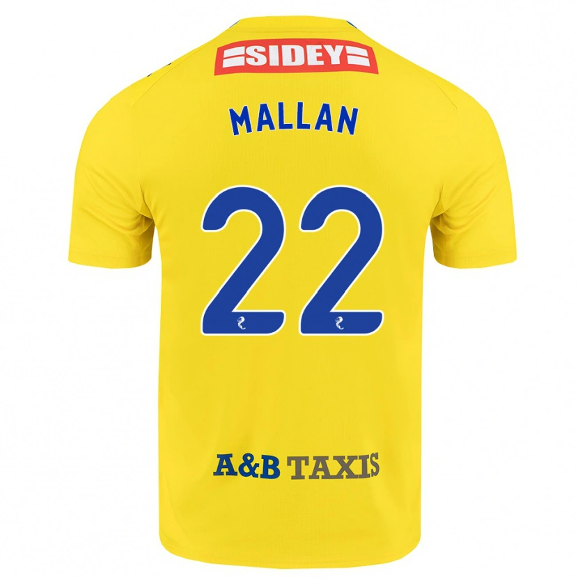 Danxen Dames Stevie Mallan #22 Geel Blauw Zwart Uitshirt Uittenue 2026/27 T-Shirt België